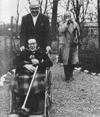 Wim welcomes a disabled visitor to Freezen Hill